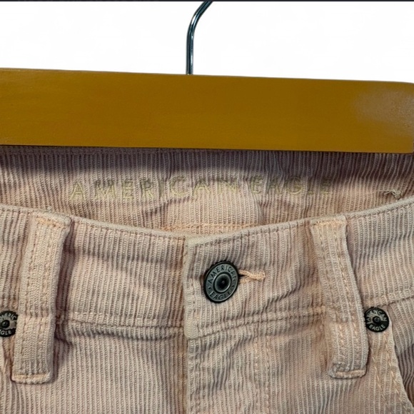 American Eagle Cottagecore Light Pink Corduroy Straight Leg Jeans - Picture 4 of 8